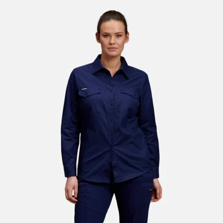 K69880 WOMENS L/S RIPSTOP SHIRT NAVY