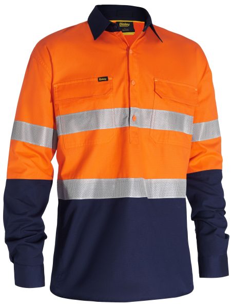 BSC6415T 1/2 BUTTON RIPSTOP SHIRT O/N