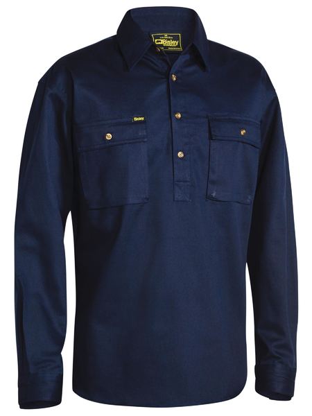 BSC6433 1/2 BUTTON DRILL SHIRT