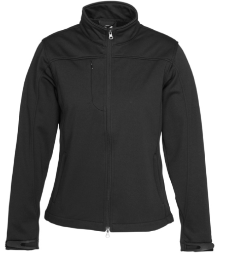J3825 LADIES S/SHELL JACKET BLACK